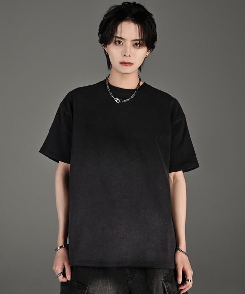 vintage design gradation relax fit T shirt / ヴィンテージ