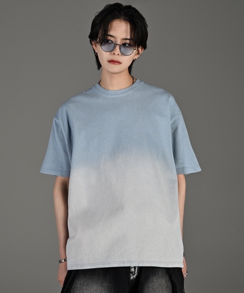 vintage design gradation relax fit T shirt / ヴィンテージデザイン