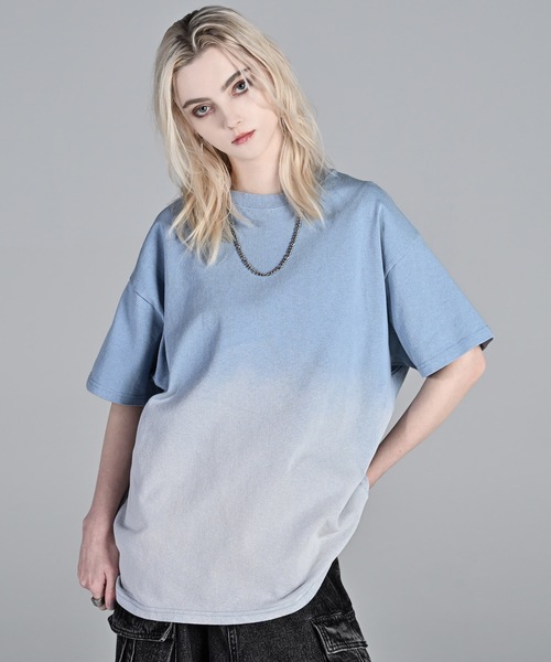 vintage design gradation relax fit T shirt / ヴィンテージデザイン