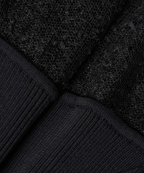 LOULOU WILLOUGHBY◆レーシーニットビスチェプルオーバー/トップス/2/レーヨン/BLK allureville｜【LOULOU WILLOUGHBY】レーシーニットビスチェプル