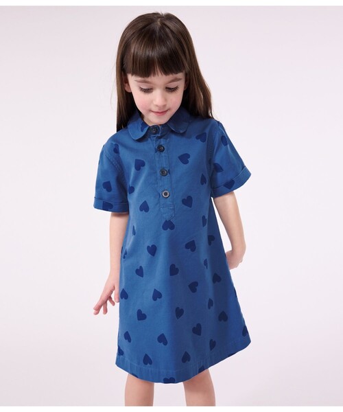 PETIT BATEAU(プチバトー)の「半袖ワンピース(ワンピース・キッズ・ブルー系その他・3YEAR/4YEAR/5YEAR)」の1枚目の写真