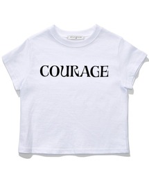 ACOVER（オコボ）の「A'GEM/9 × .kom 『ACOVER/オコボ』 Courage Lettering Short Sleeve T-Shirt/カレッジレタリング半袖Tシャツ（Tシャツ/カットソー）」