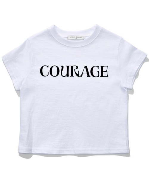 ACOVER（オコボ）の「A'GEM/9 × .kom 『ACOVER/オコボ』 Courage Lettering Short Sleeve T-Shirt/カレッジレタリング半袖Tシャツ（Tシャツ/カットソー・レディース・ホワイト/ライトグレー/ブルー/ブラック・FREE）」の2枚目の写真