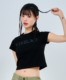 A'GEM/9 × .kom 『ACOVER/オコボ』 Courage Lettering Short Sleeve T-Shirt/カレッジレタリング半袖Tシャツ