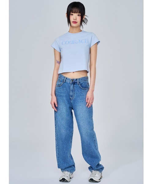 ACOVER（オコボ）の「A'GEM/9 × .kom 『ACOVER/オコボ』 Courage Lettering Short Sleeve T-Shirt/カレッジレタリング半袖Tシャツ（Tシャツ/カットソー・レディース・ホワイト/ライトグレー/ブルー/ブラック・FREE）」の22枚目の写真