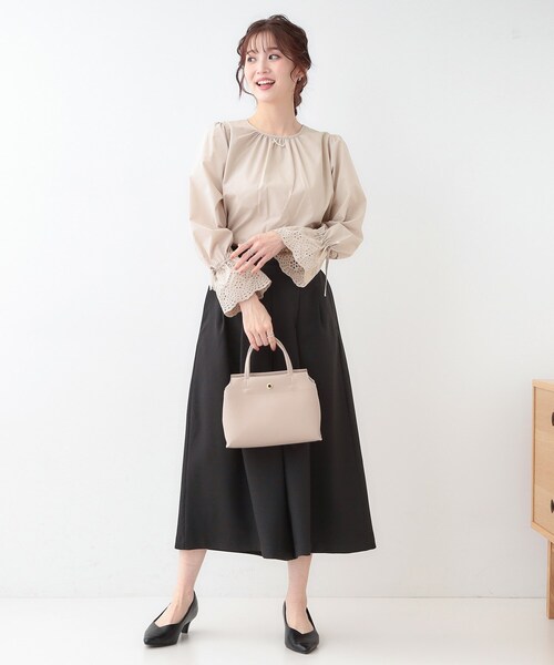 DRESKIP(ドレスキップ)の「【S-LL/前後2WAY/洗濯後しわになりにくい】お袖刺繍レースブラウス(シャツ/ブラウス・レディース・オフホワイト/ネイビー系2/ベージュ/ネイビー・01/02/03/04)」の14枚目の写真