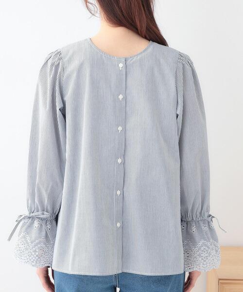 【最新入荷】 セール】【S-LL/前後2WAY/洗濯後しわになりにくい】お袖刺繍 トップス
