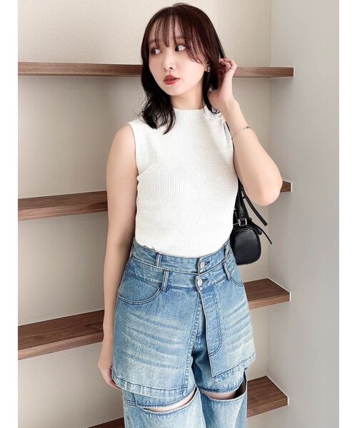 dazzlin（ダズリン）の「コンパクトノースリニットトップス（ニット/セーター・レディース・オフホワイト/ブラック/ピンク/その他1・FREE）」の6枚目の写真