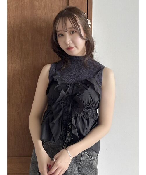 dazzlin（ダズリン）の「コンパクトノースリニットトップス（ニット/セーター・レディース・オフホワイト/ブラック/ピンク/その他1・FREE）」の21枚目の写真