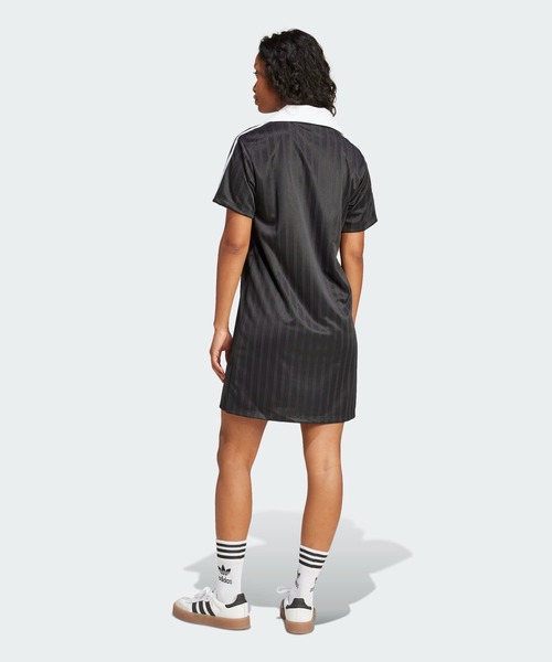 【adidas】アディカラー70sVネックマキシ丈ドレスワンピース/2色 adidas】アディカラー70sVネックマキシ丈ドレスワンピース/2色