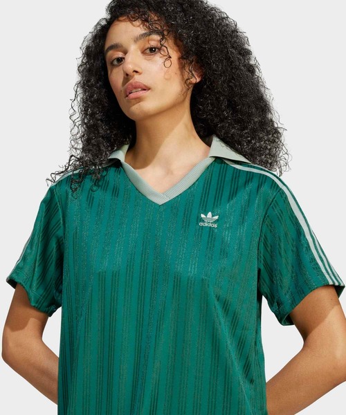 adidas（アディダス）の「アディカラー サッカー ジャカード Vネックワンピース / アディダスオリジナルス adidas Originals（ワンピース・レディース・ブラック/グリーン・MEDIUM/SMALL/LARGE/X-LARGE/XX-LARGE/X-SMALL）」の11枚目の写真