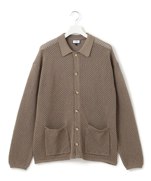 J.PRESS YORK STREET(ジェイプレスヨークストリート)の「【UNISEX】テープヤーンメッシュ カーディガン(カーディガン/ボレロ・メンズ・ネイビー系/ライトグレー系・SMALL/MEDIUM/LARGE)」の2枚目の写真