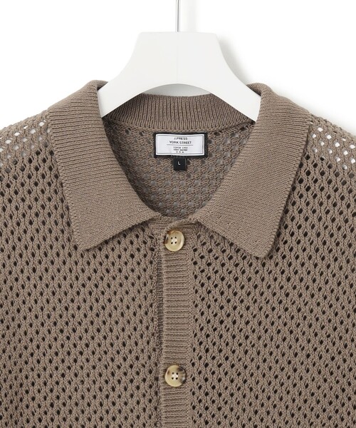 J.PRESS YORK STREET(ジェイプレスヨークストリート)の「【UNISEX】テープヤーンメッシュ カーディガン(カーディガン/ボレロ・メンズ・ネイビー系/ライトグレー系・SMALL/MEDIUM/LARGE)」の4枚目の写真