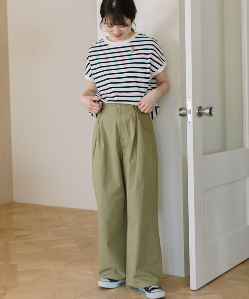 POU DOU DOU（プードゥドゥ）の「セミワイドタックワイドパンツ（その他パンツ・レディース・キナリ/ブラック/カーキ・M）」の22枚目の写真