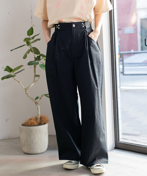 POU DOU DOU（プードゥドゥ）の「セミワイドタックワイドパンツ（その他パンツ・レディース・キナリ/ブラック/カーキ・M）」の11枚目の写真