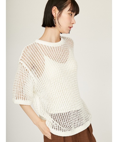 24ss】emmi atelierクロップドメッシュニット - メルカリ
