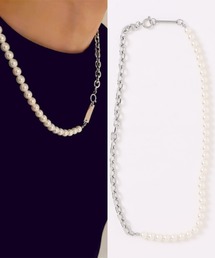 L LABEL（エルラベル）の「ハーフパール切替チェーンネックレス（ネックレス）」