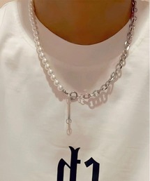 L LABEL（エルラベル）の「ハーフパール切替チェーンネックレス（ネックレス）」