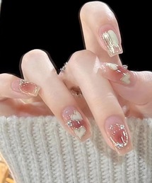 Lace Ladies（レースレディース）の「ハート柄 バラエティ フレンチ スクエア ネイルチップ（ネイルシール/ネイルチップ・レディース）」