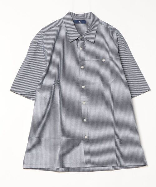 R.(rehacer)（アールドット（レアセル））の「R. : Retro Stripe Box S/S Loose Shirt（シャツ/ブラウス・メンズ・ブルー系その他/ホワイト系その他・MEDIUM/LARGE）」の16枚目の写真