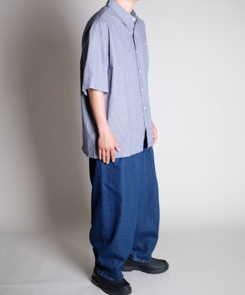 R.(rehacer)（アールドット（レアセル））の「R. : Retro Stripe Box S/S Loose Shirt（シャツ/ブラウス・メンズ・ブルー系その他/ホワイト系その他・MEDIUM/LARGE）」の12枚目の写真