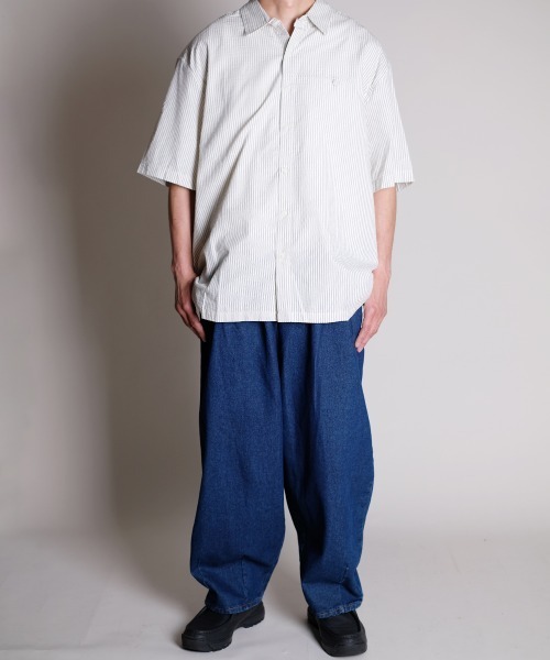 R.(rehacer)（アールドット（レアセル））の「R. : Retro Stripe Box S/S Loose Shirt（シャツ/ブラウス・メンズ・ブルー系その他/ホワイト系その他・MEDIUM/LARGE）」の15枚目の写真