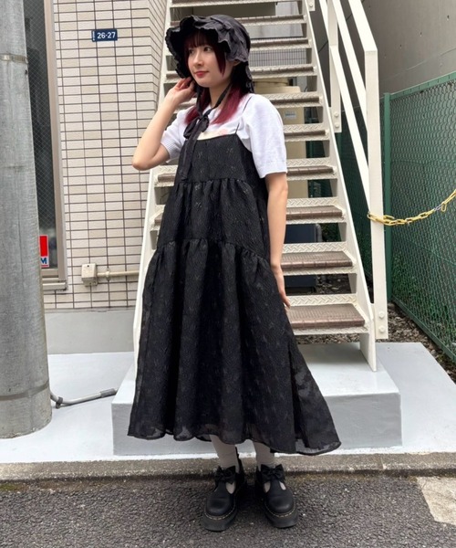 Candy Stripper（キャンディストリッパー）の「STAR JACQUARD SHEER ドレス（ワンピース・レディース・ピンク/レッド/ブラック・FREE）」の17枚目の写真