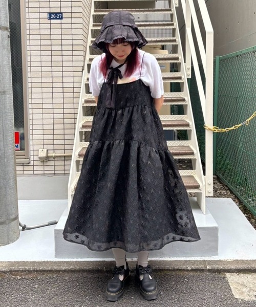 Candy Stripper（キャンディストリッパー）の「STAR JACQUARD SHEER ドレス（ワンピース・レディース・ピンク/レッド/ブラック・FREE）」の18枚目の写真