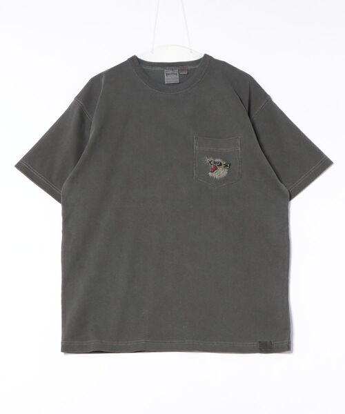 セール】HOUSTON / PIGMENT CRACKD PT SOUVENIR TEE（TIGER