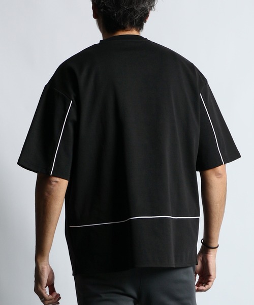 The DUFFER of ST.GEORGE(ザダファーオブセントジョージ)の「〔BLACK LABEL〕SORONA PONTE 3-EMBLEM TEE:ポンチ素材 スリーエンブレム Tシャツ(Tシャツ/カットソー・メンズ・ホワイト/ブラック・SMALL/MEDIUM/LARGE/X-LARGE)」の8枚目の写真