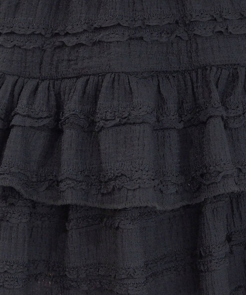 tiptop（ティップトップ）の「段々フリルレースミニスカパン（スカート・レディース・ブラック/オフホワイト・FREE）」の7枚目の写真