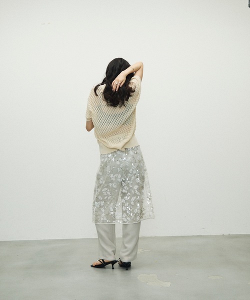 Lutim by u（ルチバイユー）の「Polo collar threadbare clothes knit cardigan / ポロ襟トゲトゲニットカーディガン（カーディガン/ボレロ・レディース・ホワイト/ブラック/ブラウン・FREE）」の6枚目の写真