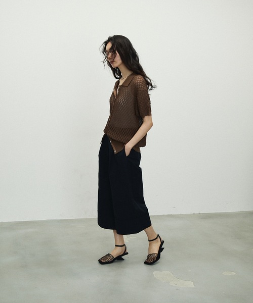 Lutim by u（ルチバイユー）の「Polo collar threadbare clothes knit cardigan / ポロ襟トゲトゲニットカーディガン（カーディガン/ボレロ・レディース・ホワイト/ブラック/ブラウン・FREE）」の19枚目の写真