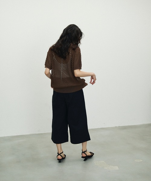 Lutim by u（ルチバイユー）の「Polo collar threadbare clothes knit cardigan / ポロ襟トゲトゲニットカーディガン（カーディガン/ボレロ・レディース・ホワイト/ブラック/ブラウン・FREE）」の20枚目の写真