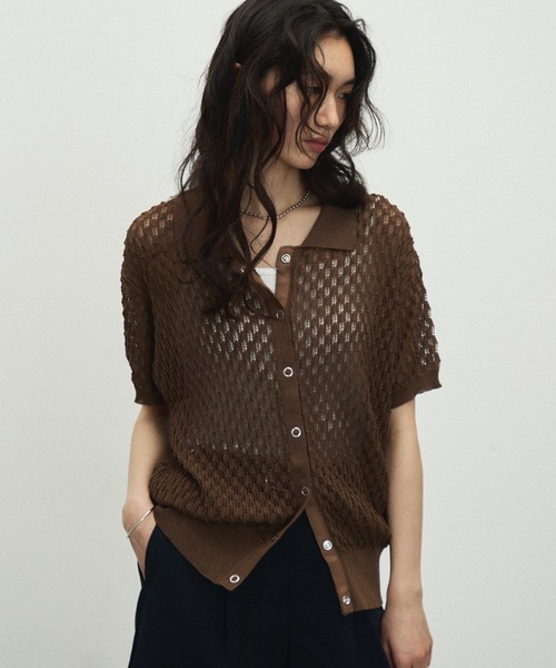 BoTT／Marled Knit Polo カーディガン BoTTMarled Knit Polo - Apple Butter Store