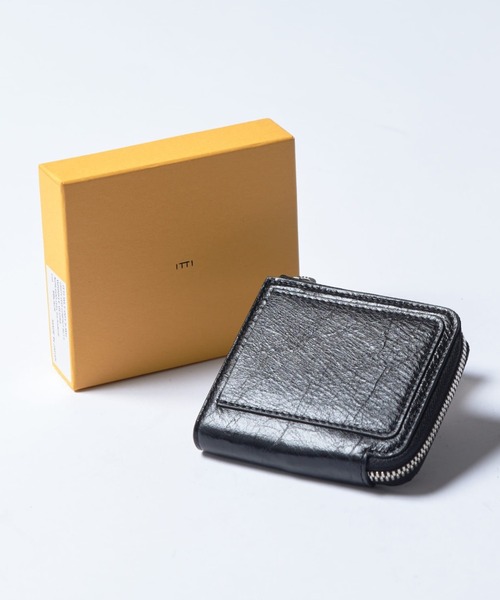 ITTI（イッチ）の「【ITTI】wrinkle gloss コンパクトWLT（財布・メンズ・ブラック/ホワイト・FREE）」の2枚目の写真