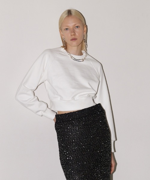 CINOH（チノ）の「HELENE SWEAT PULLOVER（Tシャツ/カットソー・レディース・ネイビー/ホワイト・38/36）」の2枚目の写真