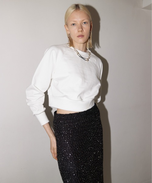 CINOH（チノ）の「HELENE SWEAT PULLOVER（Tシャツ/カットソー・レディース・ネイビー/ホワイト・38/36）」の16枚目の写真