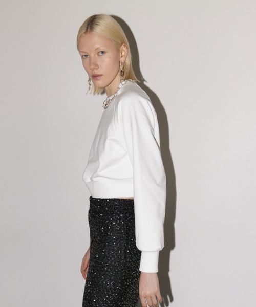 CINOH（チノ）の「HELENE SWEAT PULLOVER（Tシャツ/カットソー・レディース・ネイビー/ホワイト・38/36）」の17枚目の写真