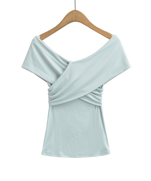 Jasmine Grandiflorum(ジャスミングランディフローラム)の「【Jasmine】クロスデザインオフショTシャツ (SS)(Tシャツ/カットソー・レディース・ホワイト/ミント/ブラック・FREE)」の15枚目の写真