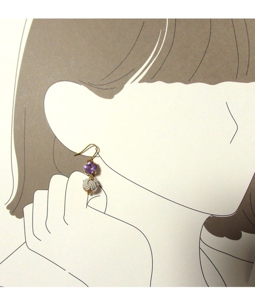 tone（トーン）の「【Shin】[Shin]水引の玉結びイヤリング(MA)（イヤリング・レディース・パープル/ベージュ系その他/ブルー系その他/ブルー系その他2/ベージュ/クリーム/ブルー系2/ブルー/桜/ブルー系3・FREE）」の13枚目の写真