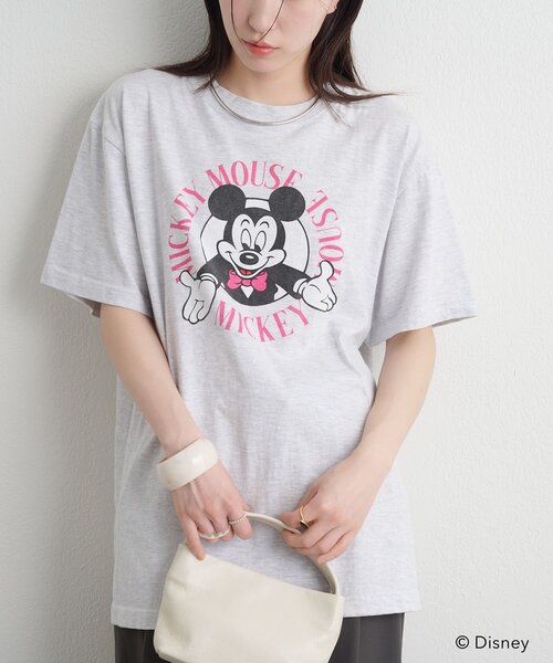 Omekashi(オメカシ)の「ミッキー/Tシャツ(Tシャツ/カットソー・レディース・グレー・FREE)」の1枚目の写真