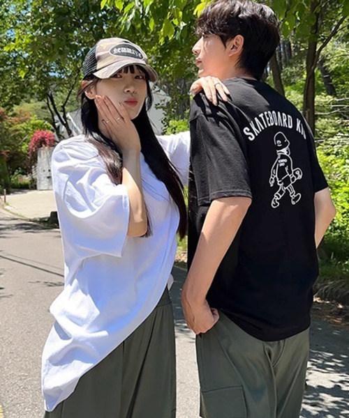 NOWLE(ノウル)の「【NOWLE】ゆるかわ スケートボード KID プリント 半袖 Tシャツ(Tシャツ/カットソー・メンズ・ブラック/ホワイト・X-LARGE/LARGE/MEDIUM)」の11枚目の写真