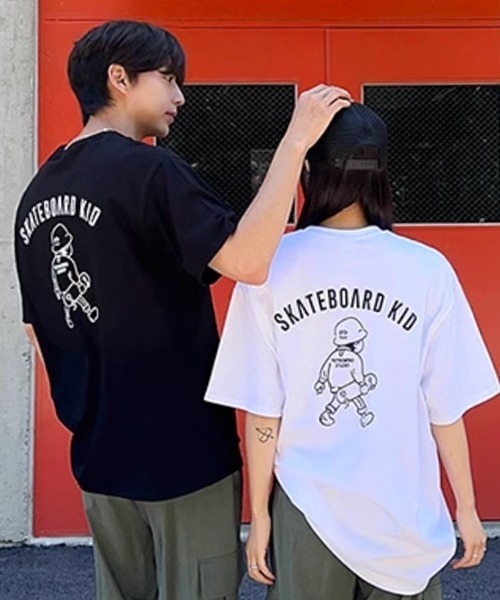 NOWLE(ノウル)の「【NOWLE】ゆるかわ スケートボード KID プリント 半袖 Tシャツ(Tシャツ/カットソー・メンズ・ブラック/ホワイト・X-LARGE/LARGE/MEDIUM)」の10枚目の写真