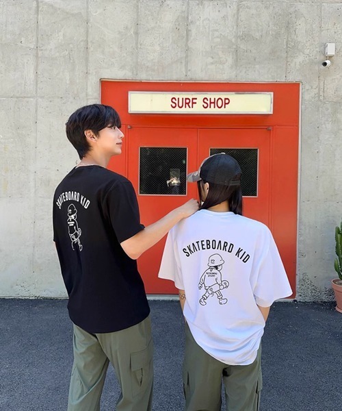 NOWLE(ノウル)の「【NOWLE】ゆるかわ スケートボード KID プリント 半袖 Tシャツ(Tシャツ/カットソー・メンズ・ブラック/ホワイト・X-LARGE/LARGE/MEDIUM)」の13枚目の写真
