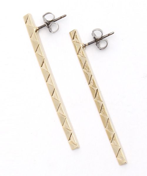 SCALA(スカラ)の「【SCALA/スカラ】T-POLE ピアス/made in JAPAN(日本製)(ピアス(両耳用)・レディース・アンティークシルバー/ゴールド系その他/アンティークゴールド・FREE)」の1枚目の写真