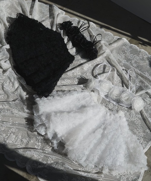 PAIN（ペイン）の「オーガンジーローズビスチェ（Tシャツ/カットソー・レディース・ピンク/ホワイト/ブラック・FREE）」の11枚目の写真