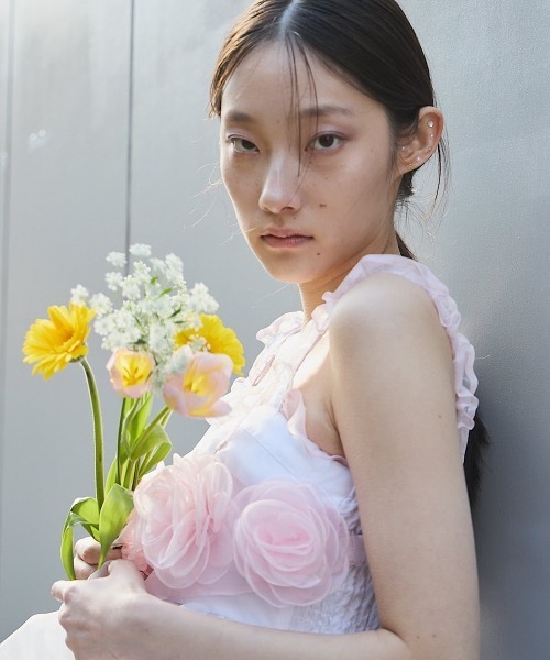 PAIN（ペイン）の「オーガンジーローズビスチェ（Tシャツ/カットソー・レディース・ピンク/ホワイト/ブラック・FREE）」の12枚目の写真