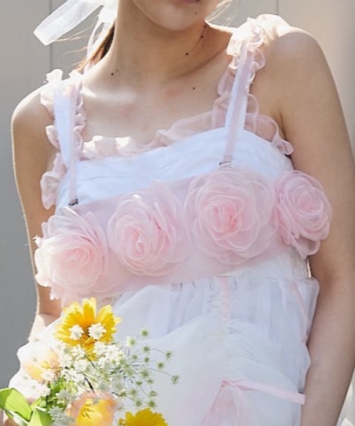 PAIN（ペイン）の「オーガンジーローズビスチェ（Tシャツ/カットソー・レディース・ピンク/ホワイト/ブラック・FREE）」の18枚目の写真