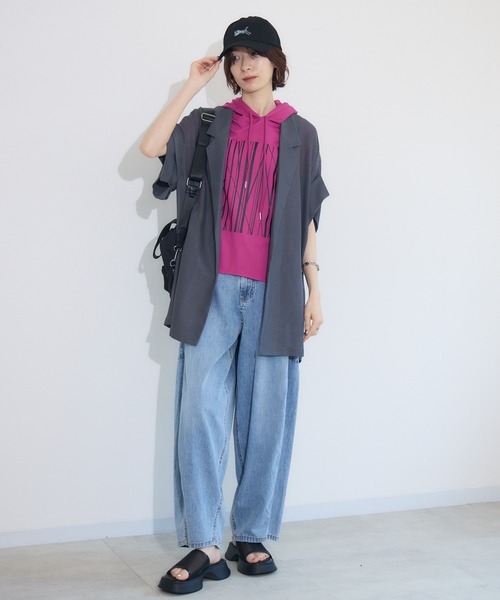 新品タグ付き♡seven fairy購入♡ディニテコリエ♡カーブデニムパンツ Dignite collier]【ウォッシャブル】カーブデニムパンツ
